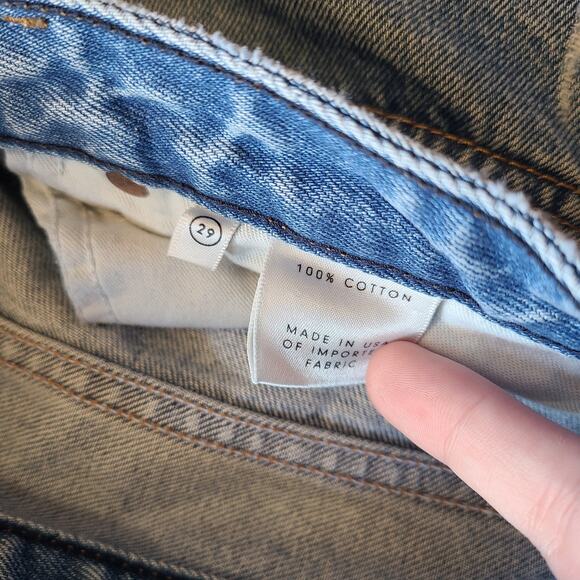 GRLFRND Maran Wide Leg Tulip Hem Crop Jean Archaic Size 29 Button Fly Denim - Picture 8 of 9